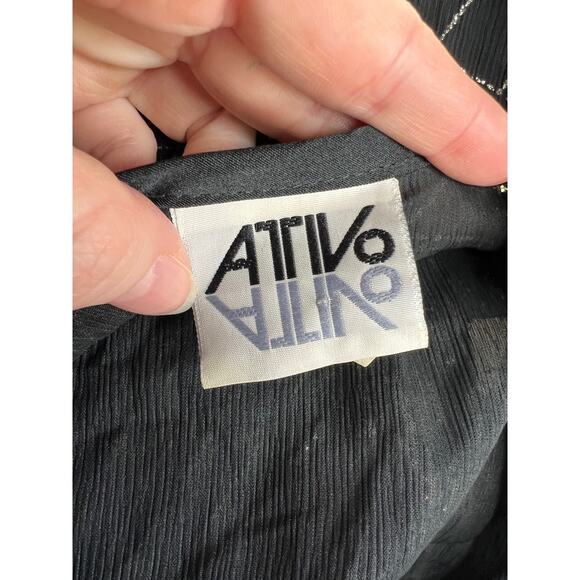 1980s top Silver gold  black Metallic geometric - Picture 9 of 10